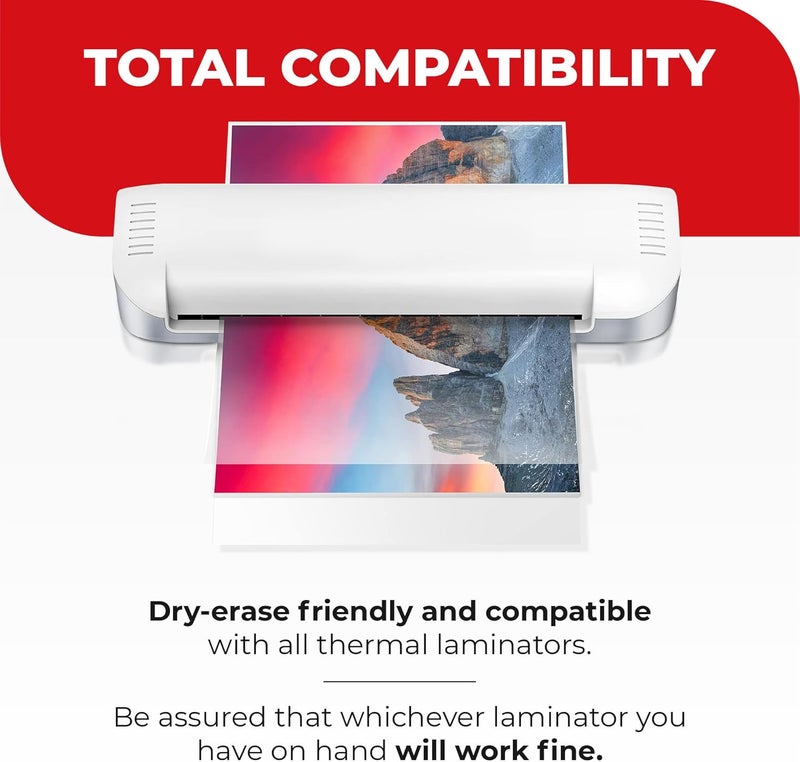 Simply Cool 3MIL Thermal Laminating Sheets (100 Count) 9x11.5 inch, Letter Size, Dry-Erase Friendly Laminating Pouches, Compatible with Laminator, Crystal Clear Laminated Finish - Image 3